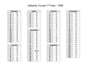 Gabarito Covest 1ª Fase