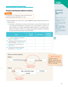 exemplos de páginas representativas de cada tópico do CEL.