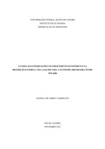 O Papel da Exportações no Crescimento Economico e na Restrição