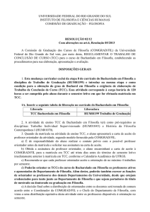 Regulamentação do Trabalho de Conclusão de Curso (TCC)