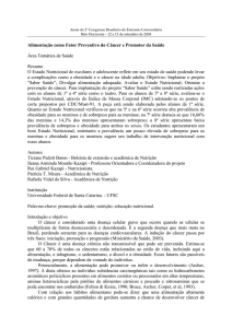 Alimentação como Fator Preventivo do Câncer e Promotor