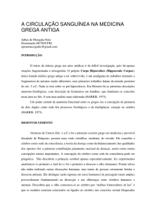 a circulação sanguínea na medicina grega antiga - HCTE