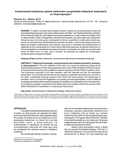 Conhecimento tradicional, plantas medicinais e propriedade