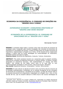 economia da experiência: o consumo de emoções na “região uva e
