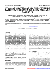 avaliação da satisfação com a fisioterapia de pacientes atendidos