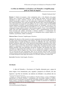 A crítica ao otimismo e à décadence em Nietzsche: a tragédia grega