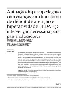 A atuação do psicopedagogo com crianças com transtorno