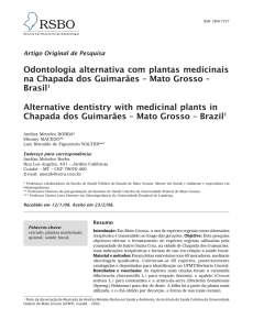 Odontologia alternativa com plantas medicinais na Chapada dos