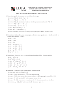 Lista de Exercıcios sobre Cônicas - TADS