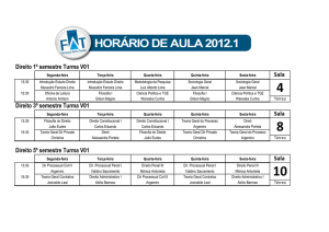 Direito 1º semestre Turma V01 Sala Direito 3º semestre Turma