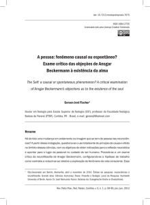 A pessoa: fen&ocirc;meno causal ou espont&acirc;neo? Exame