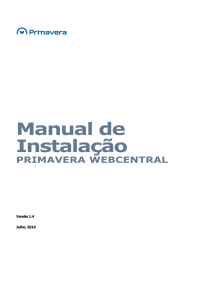 Manual de Instalação PRIMAVERA WEBCENTRAL