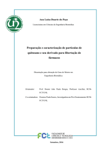 Preparação e caracterização de partículas de quitosano e