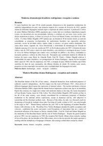 Moderna dramaturgia brasileira rodriguiana: recepção e