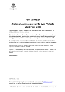 Américo Lourenço apresenta livro "Retrato Social"