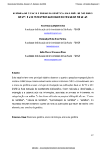 HISTÓRIA DA CIÊNCIA E ENSINO DA GENÉTICA: UMA ANÁLISE