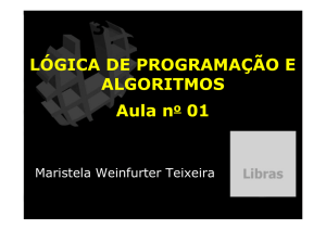 LÓGICA DE PROGRAMAÇÃO E ALGORITMOS Aula no 01