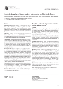 Surto de hepatite A. Repercussões e intervenção no Distrito de Évora