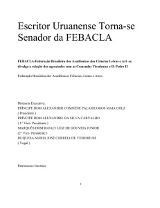 Escritor Uruanense Torna-se Senador da FEBACLA