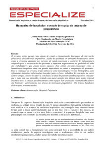 Humanização hospitalar: o estudo do espaço de internação