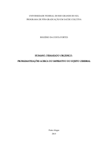 HUMANO, DEMASIADO ORG&Acirc;NICO: PROBLEMATIZA&Ccedil;&Otilde;ES