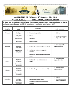 2 CALENDÁRIO DE PROVAS - 4º Bimestre- P2