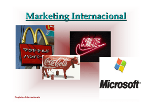 Marketing Internacional É o processo de elaboração de uma