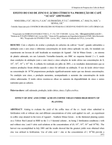 efeito do uso de zinco e ácido cítrico na produção