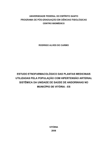 estudo etnofarmacológico das plantas medicinais utilizadas pela