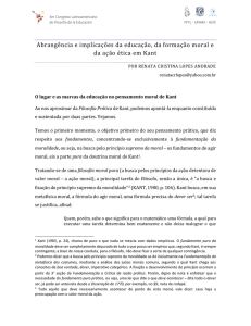 Abrangência e implicações da educação, da formação moral e da