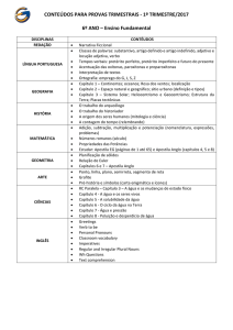 CONTEÚDOS PARA PROVAS TRIMESTRAIS