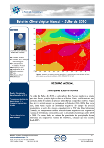 Boletim Climatológico, Jul. 2010