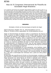 Resumos de Comunicações - Sociedade Hegel Brasileira