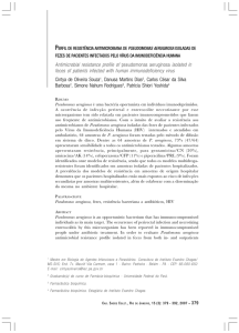Perfil de resistência antimicrobiana de pseudomonas aeruginosa