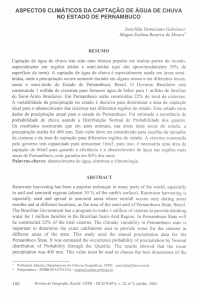 ASPECTOS CLIMÁTICOS DA CAPTAÇÃO DE ÁGUA DE CHUVA