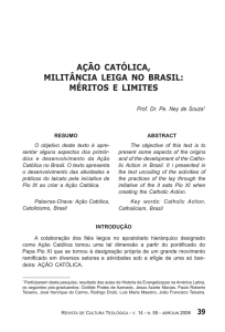 ação católica, militância leiga no brasil: méritos e limites