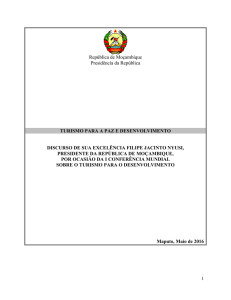 República de Moçambique Presidência da República TURISMO