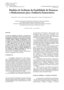 Modelos de Avaliação da Estabilidade de Fármacos e