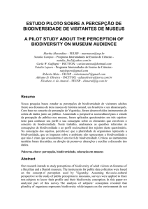 ESTUDO PILOTO SOBRE A PERCEPÇÃO DE BIODIVERSIDADE