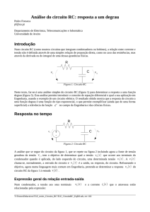 Análise do circuito RC: resposta a um degrau