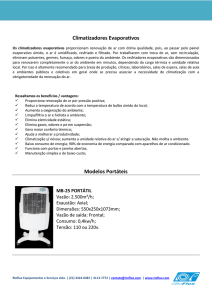 Climatizadores Evaporativos Modelos Portáteis