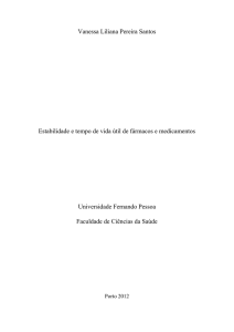 Vanessa Liliana Pereira Santos Estabilidade e tempo de vida útil de