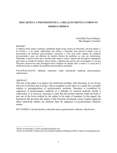 Descartes e a psicossomática: a relação mente e corpo no