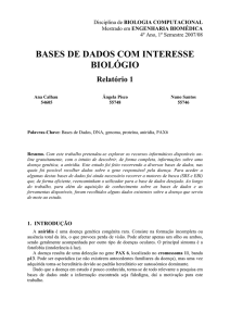 BASES DE DADOS COM INTERESSE BIOLÓGIO