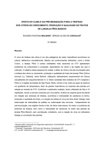 efeito do clima e da pré-imunização para a tristeza dos citros