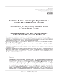 Correlação da massa e porcentagem de gordura com a idade na