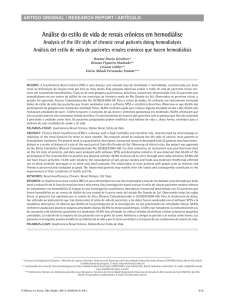 Análise do estilo de vida de renais crônicos em hemodiálise