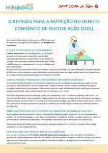 diretrizes para a nutrição no defeito congénito de glicosilação (cdg)