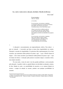 Eu, o outro e tantos outros: educação, alteridade e filosofia