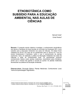 etnobotânica como subsídio para a educação